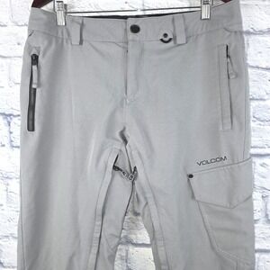 Volcom Snowboarding Pants Men Grey Modern Slim Waterproof Cargo Ski Large 34X32